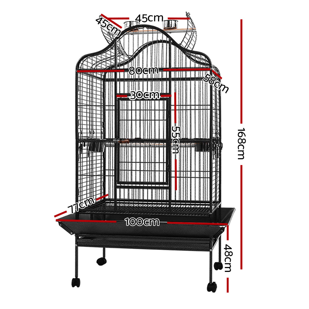 Bird Cage Pet Aviary Travel Stand Budgie Parrot Toys Large - 168cm