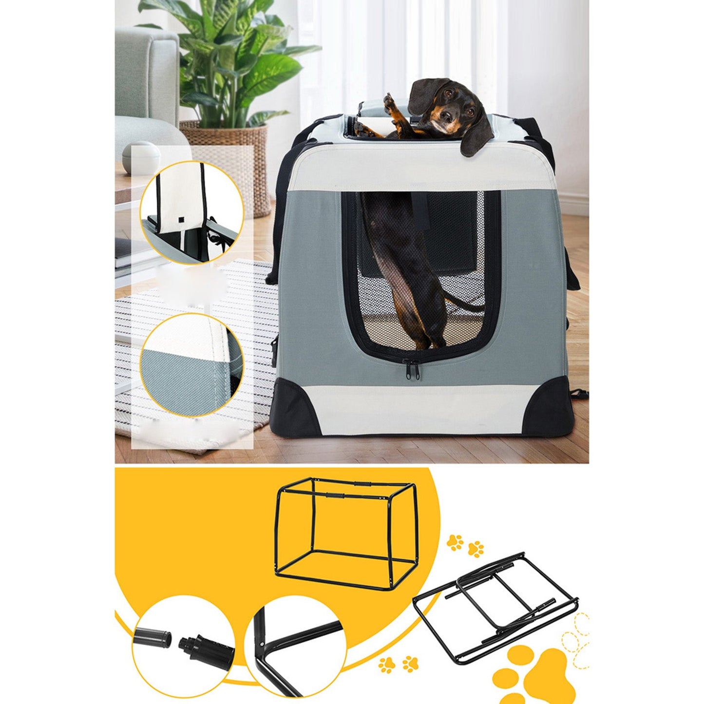 Pet Carrier Soft Crate Dog Cat Travel Portable Cage -2XL