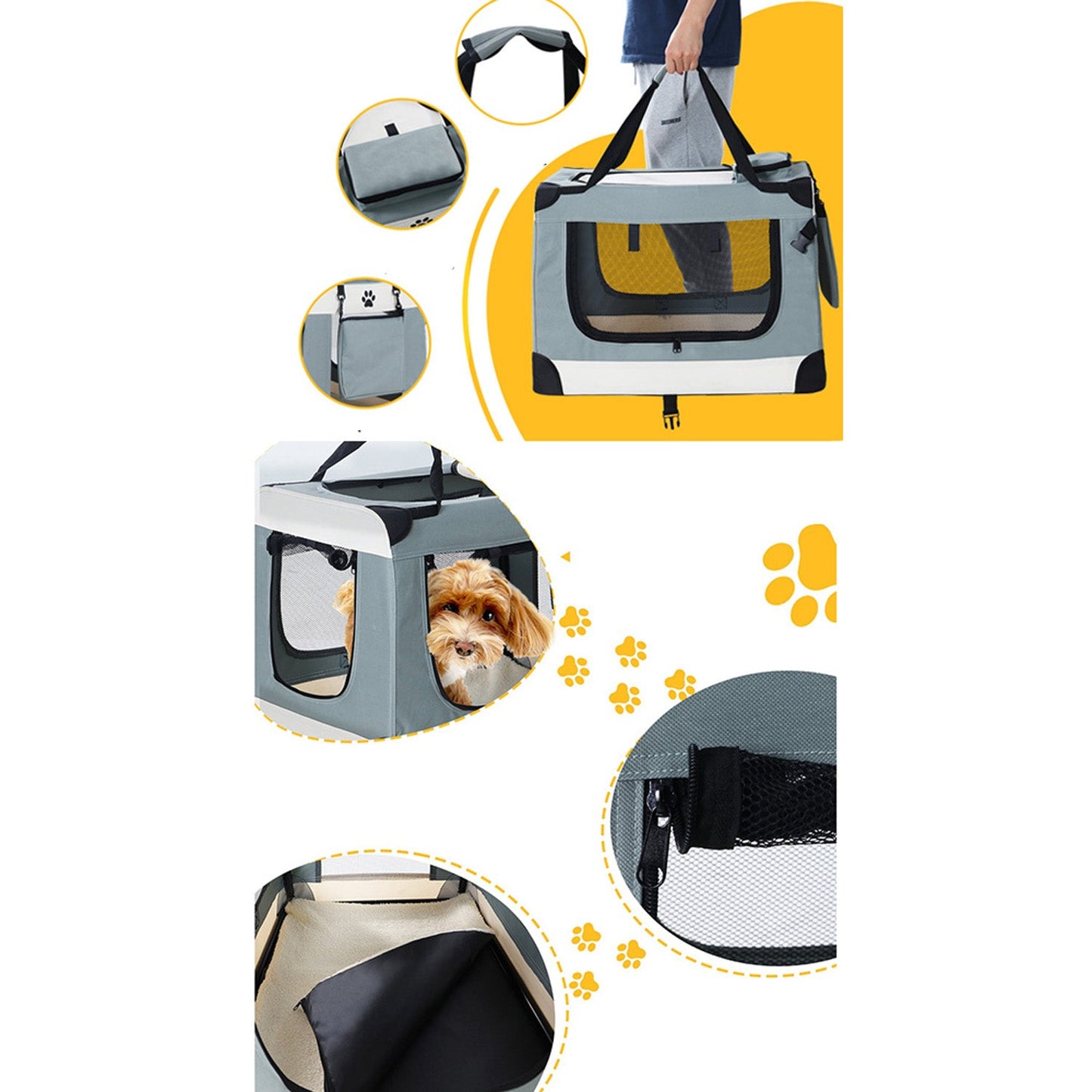 Pet Carrier Soft Crate Dog Cat Travel Portable Cage -2XL