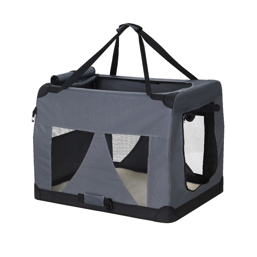 Pet Carrier Dog Cat Travel Portable Cage Kennel Foldable - M
