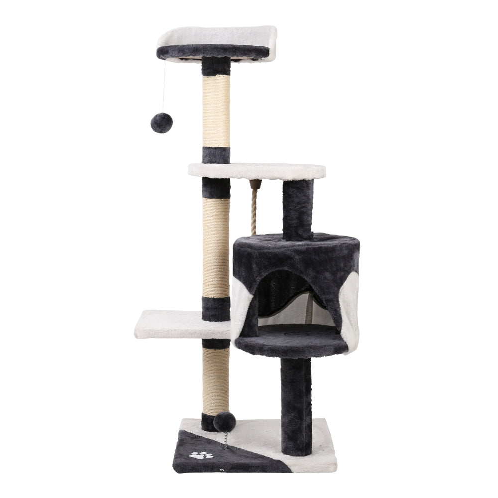Cat Tree Scratching Post Tower House Furniture Wood Multi Level - 120cm