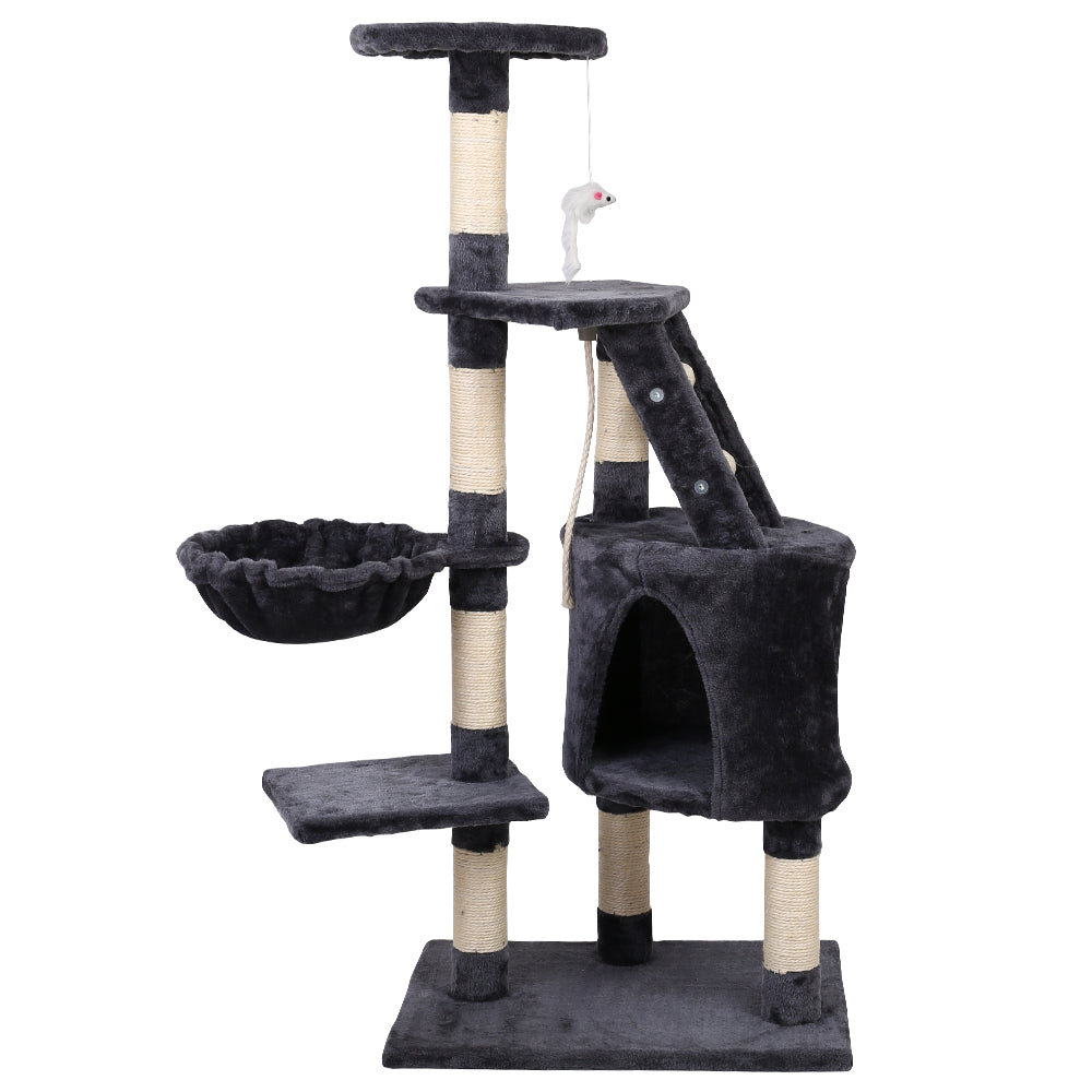Cat Tree Scratching Post Tower House Furniture Wood Multi Level - 120cm