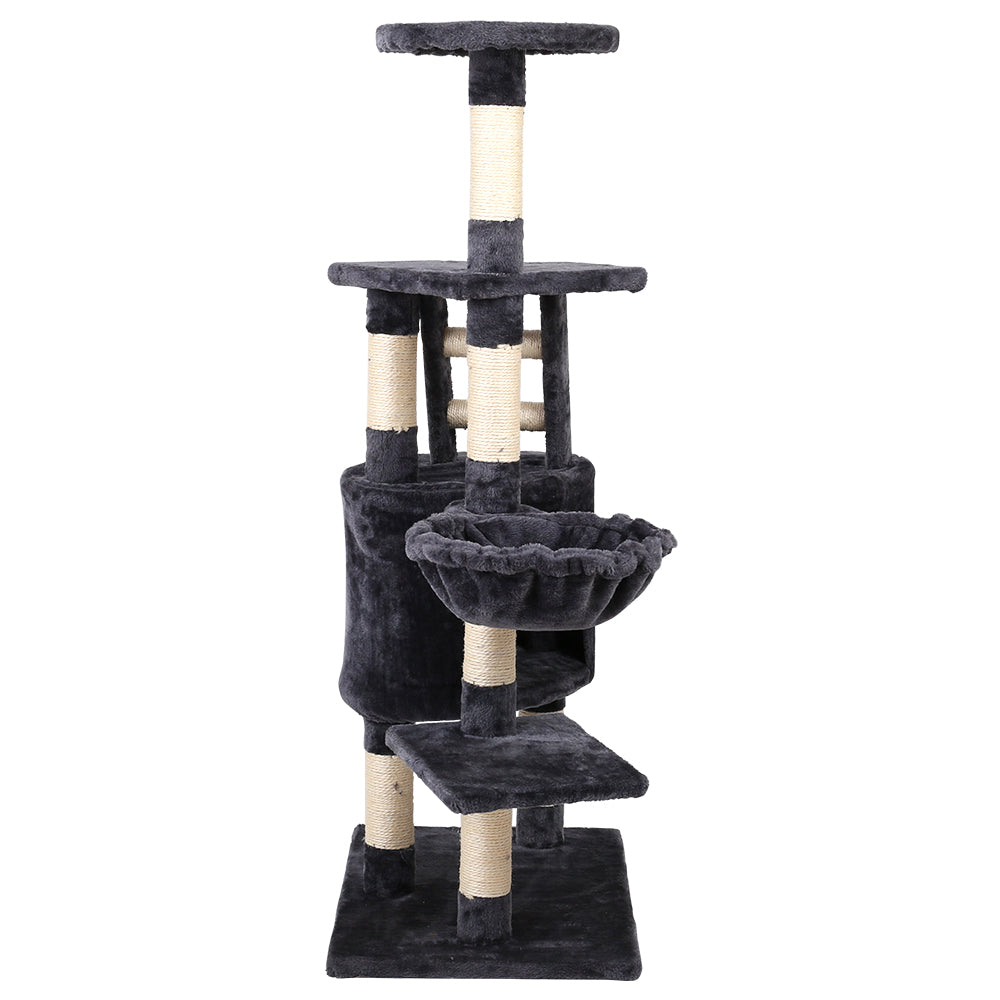 Cat Tree Scratching Post Tower House Furniture Wood Multi Level - 120cm