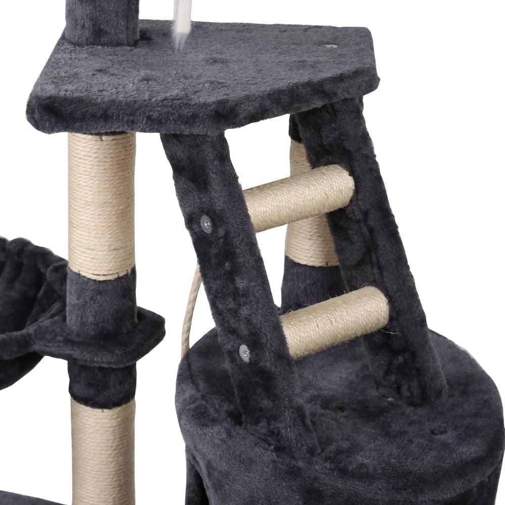 Cat Tree Scratching Post Tower House Furniture Wood Multi Level - 120cm