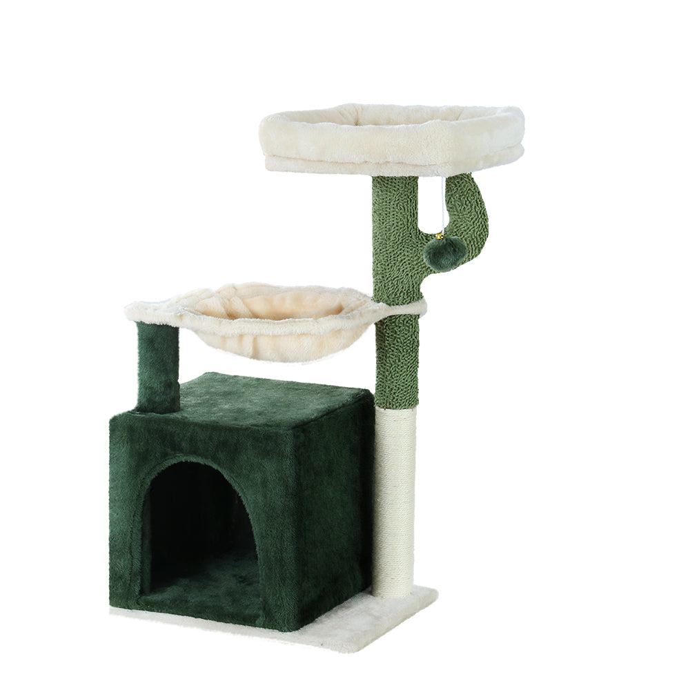 Cat Tree Tower Scratching Post Wood House Play Bed - 78cm