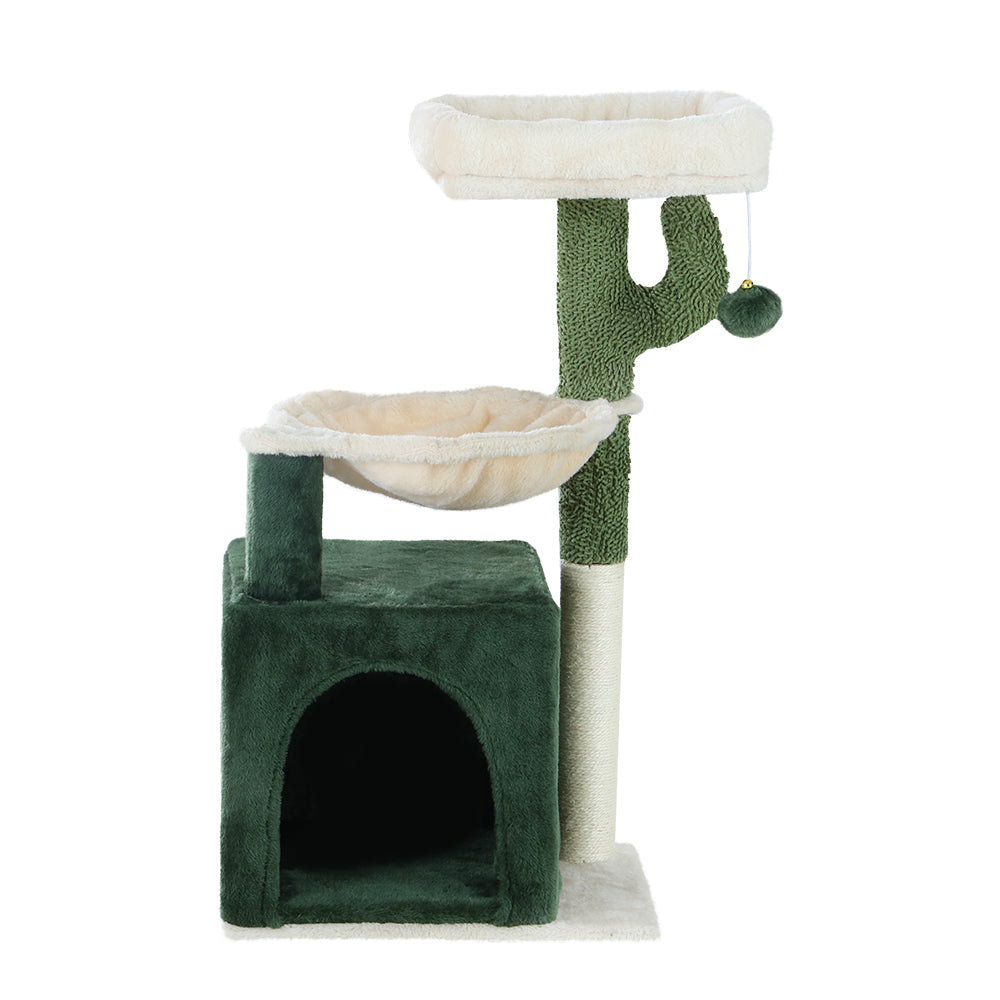 Cat Tree Tower Scratching Post Wood House Play Bed - 78cm