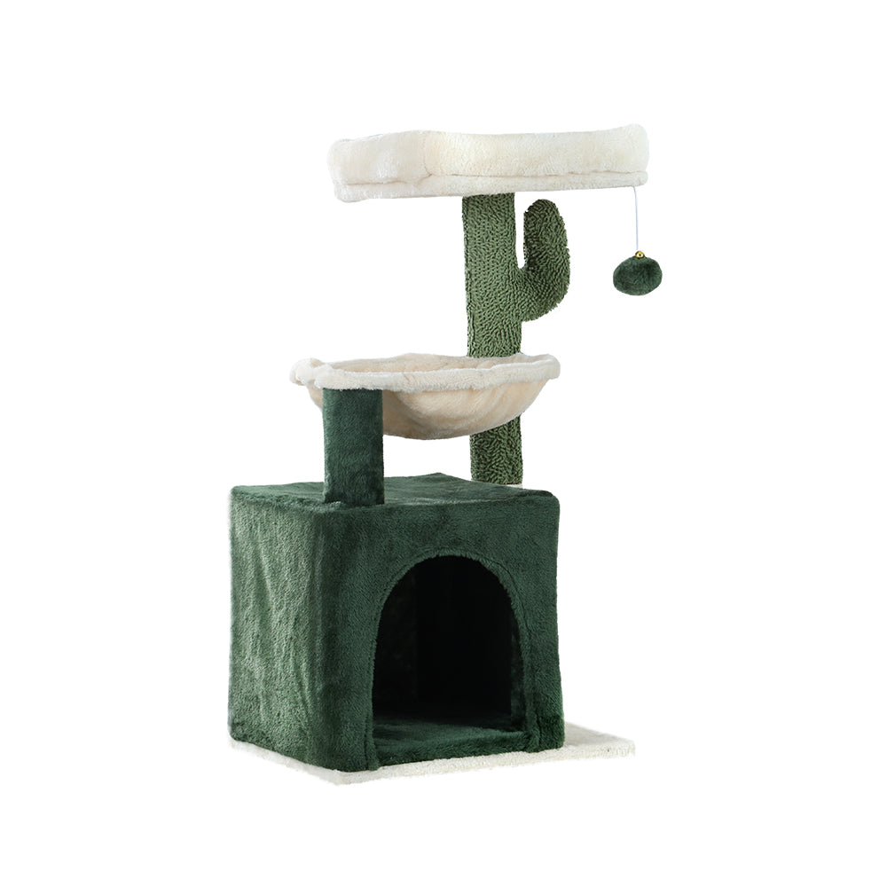 Cat Tree Tower Scratching Post Wood House Play Bed - 78cm