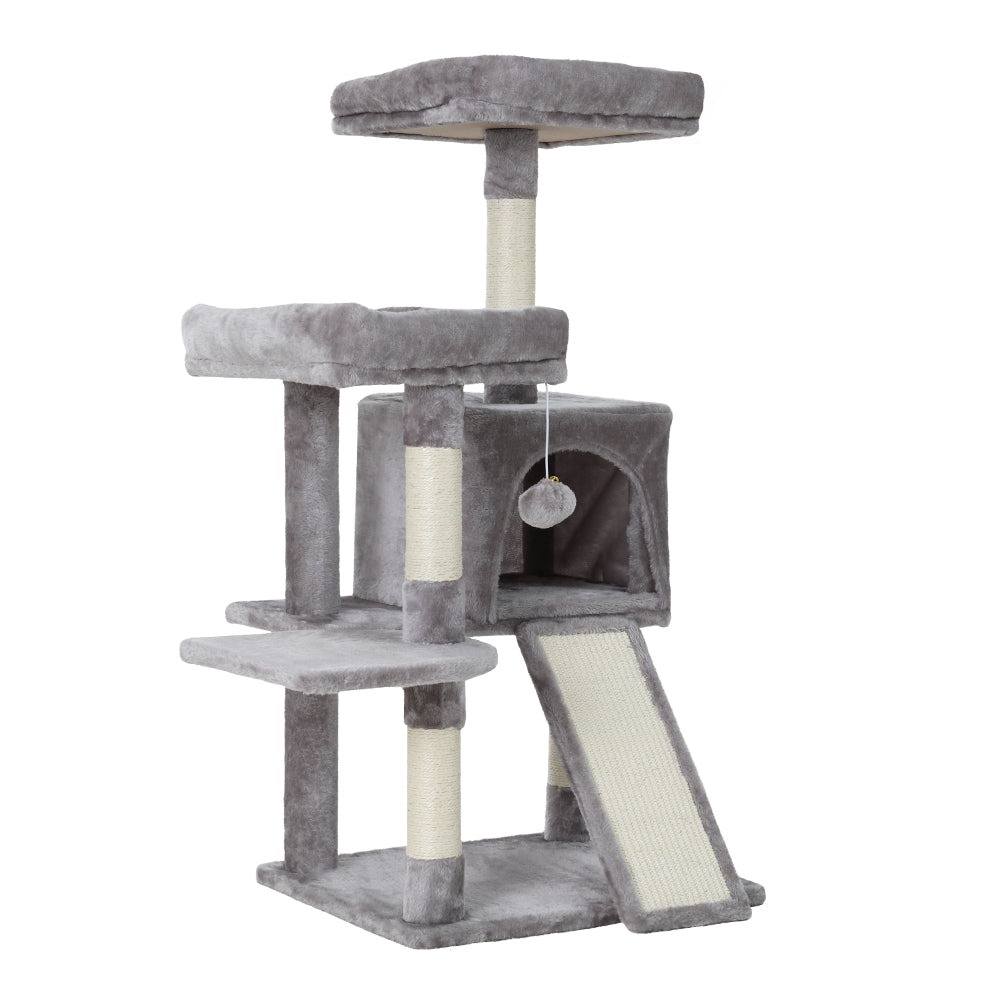 Cat Tree Tower Scratching Post Wood House Play Bed - 103cm