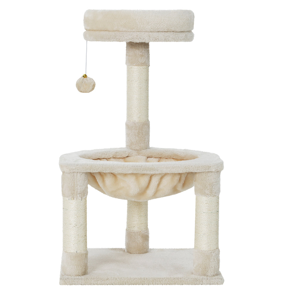 Cat Tree Tower Scratching Post Wood House Play Bed - 69cm