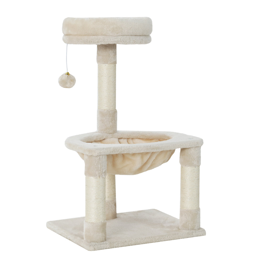 Cat Tree Tower Scratching Post Wood House Play Bed - 69cm