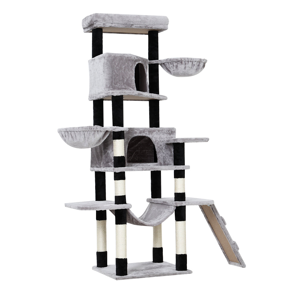 Cat Tree Tower Scratching Post Wood House Play Bed - 161cm