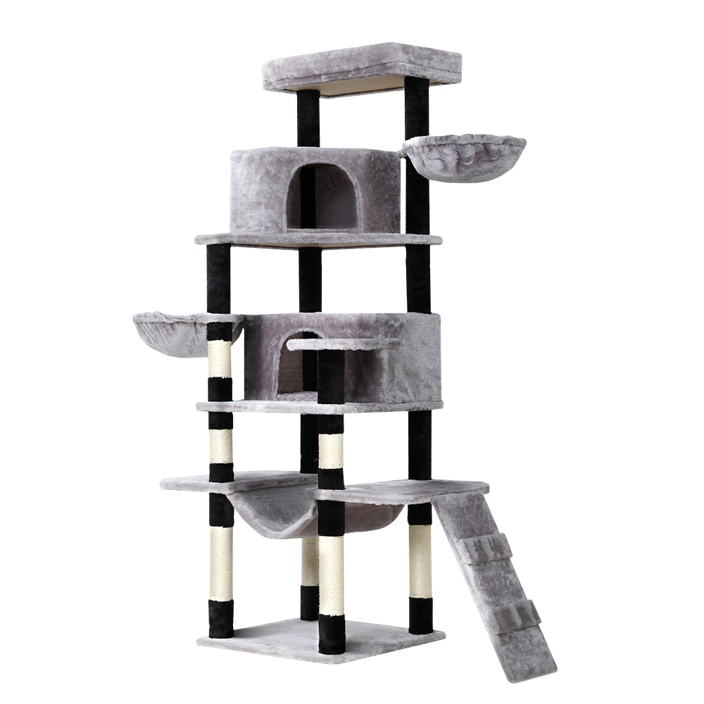 Cat Tree Tower Scratching Post Wood House Play Bed - 161cm