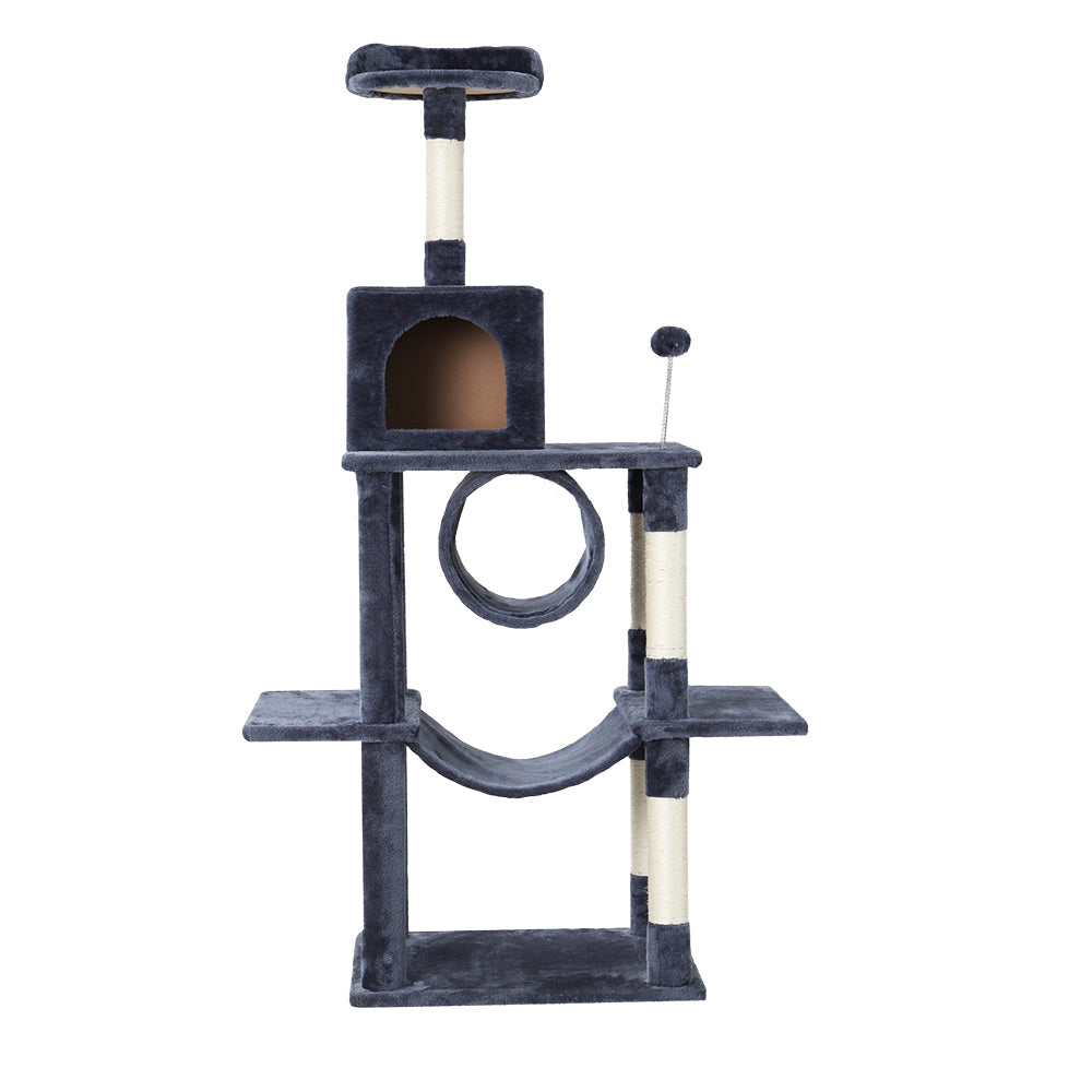 Cat Tree Tower Scratching Post Wood House Play Bed - 151cm