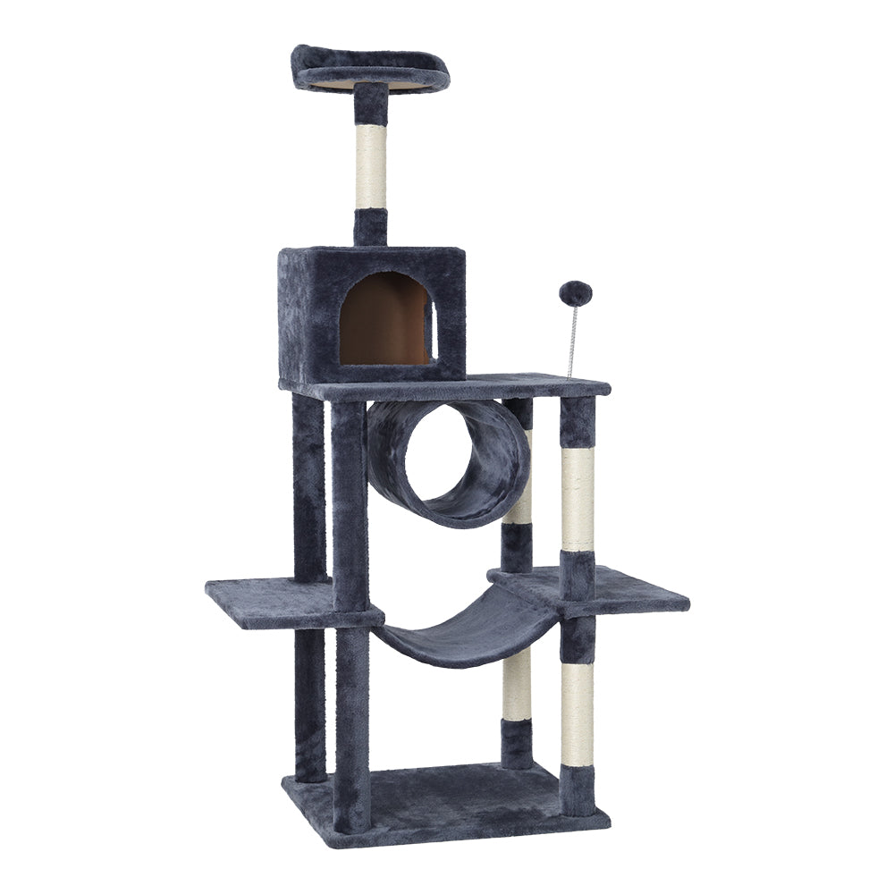 Cat Tree Tower Scratching Post Wood House Play Bed - 151cm