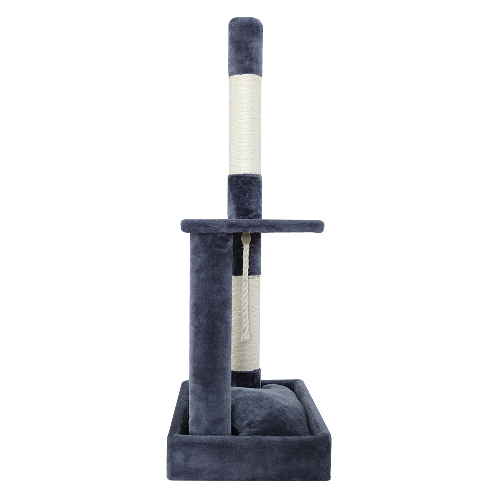 Cat Tree Scratching Post Tower House Hanging Toys Grey - 102cm