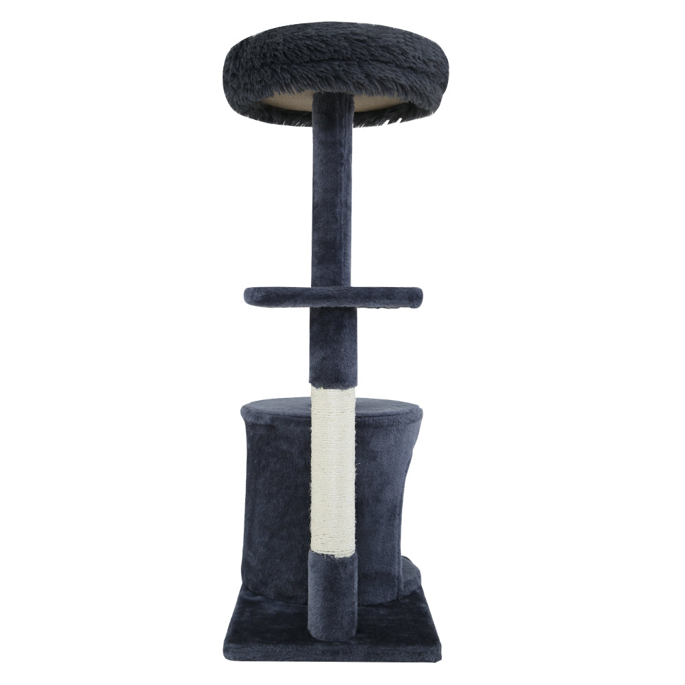 Cat Tree Scratching Post Tower House Hanging Toys Grey - 94cm