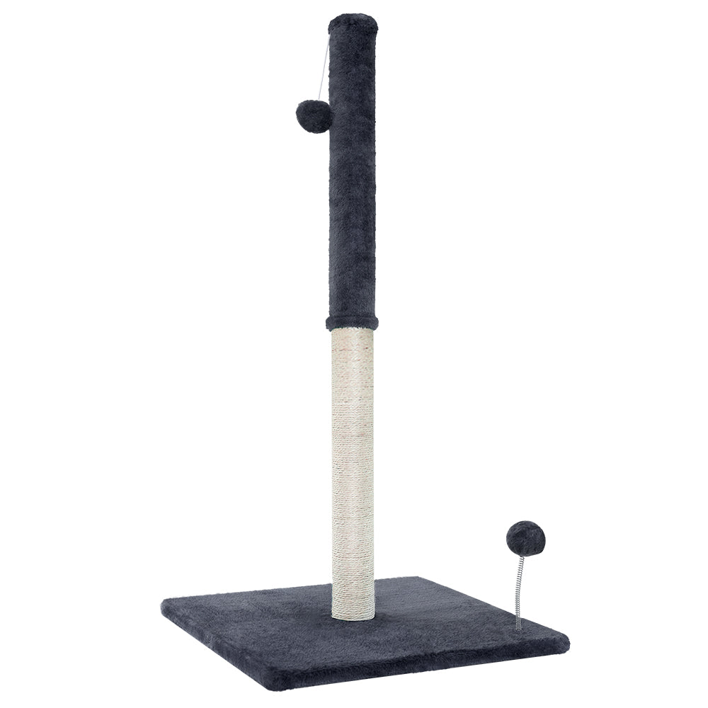 Cat Tree Scratching Post Tower House Hanging Toys Grey - 105cm