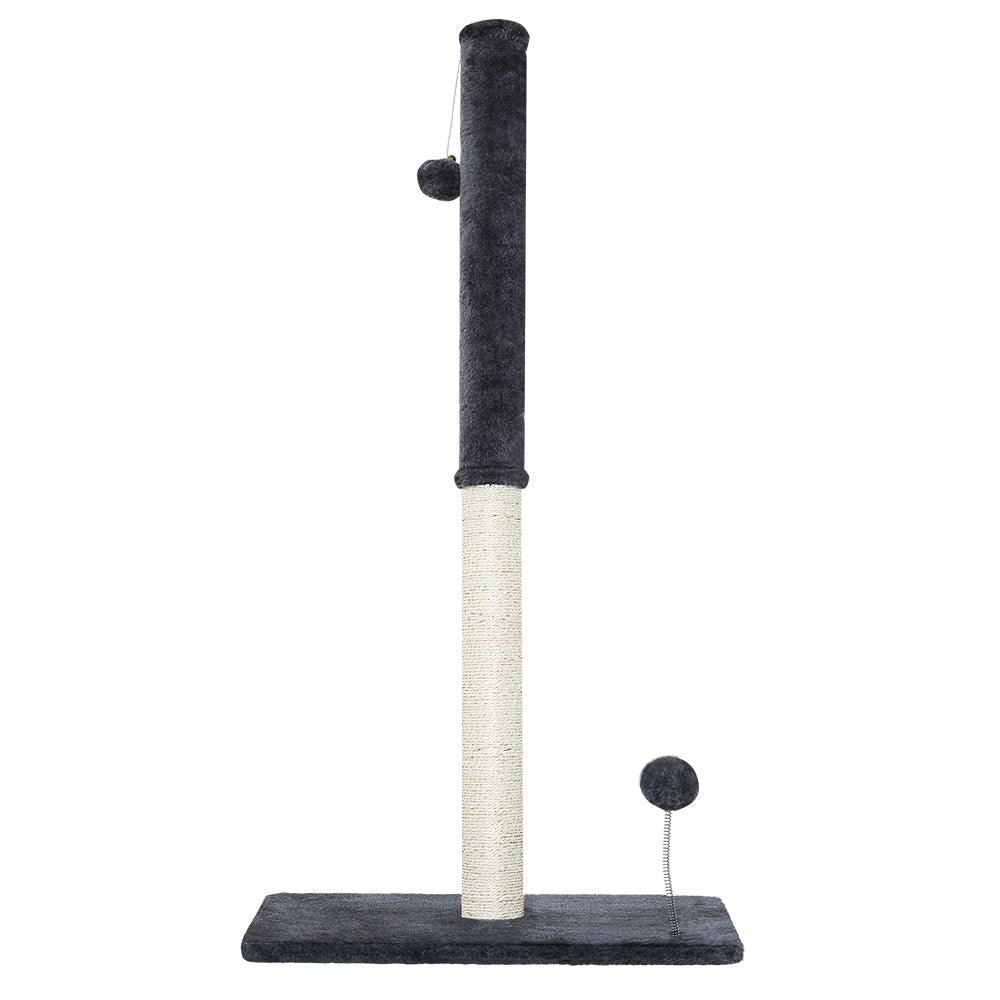 Cat Tree Scratching Post Tower House Hanging Toys Grey - 105cm
