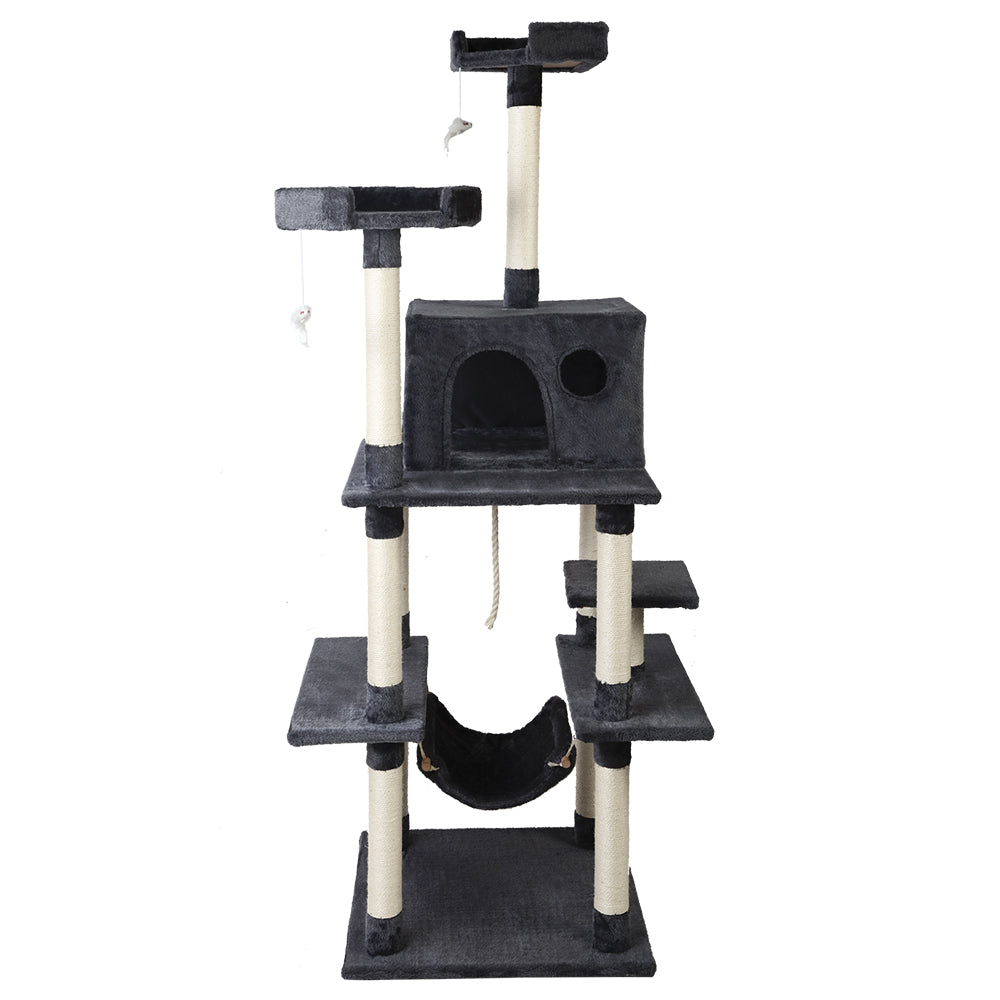 Cat Tree Scratching Post Tower House Furniture Wood - 184cm
