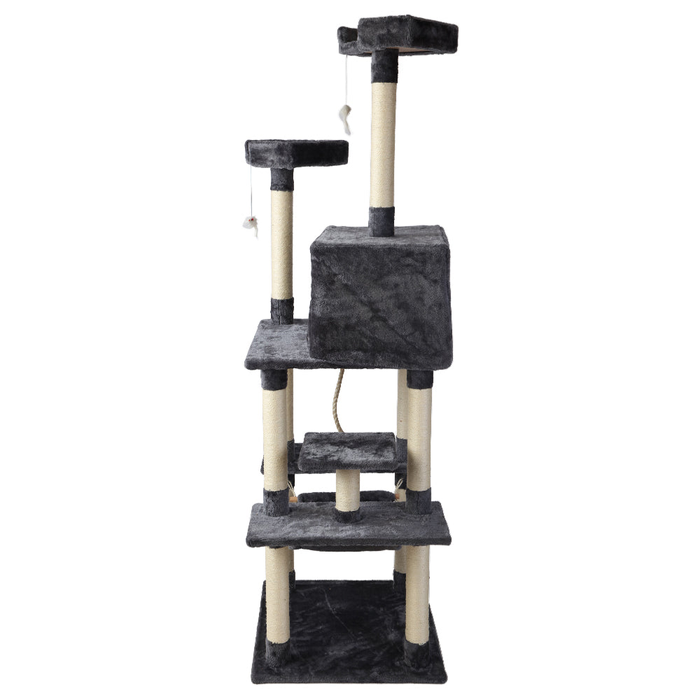 Cat Tree Scratching Post Tower House Furniture Wood - 184cm