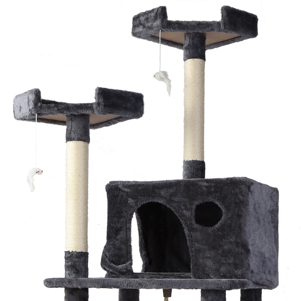 Cat Tree Scratching Post Tower House Furniture Wood - 184cm