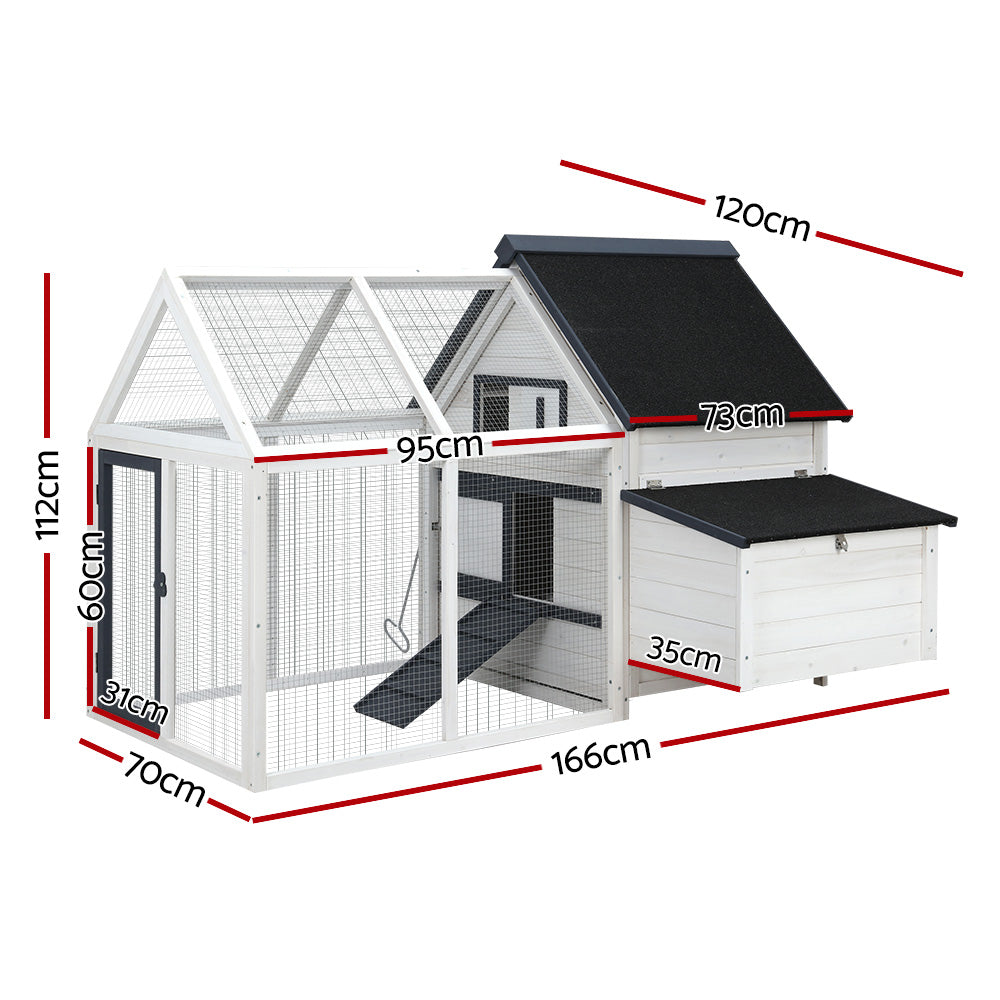 Chicken Coop Rabbit Hutch Large House Pet Hutch Wooden - XL