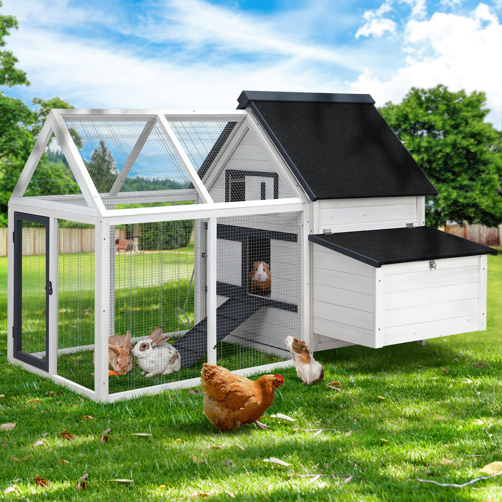 Chicken Coop Rabbit Hutch Large House Pet Hutch Wooden - XL