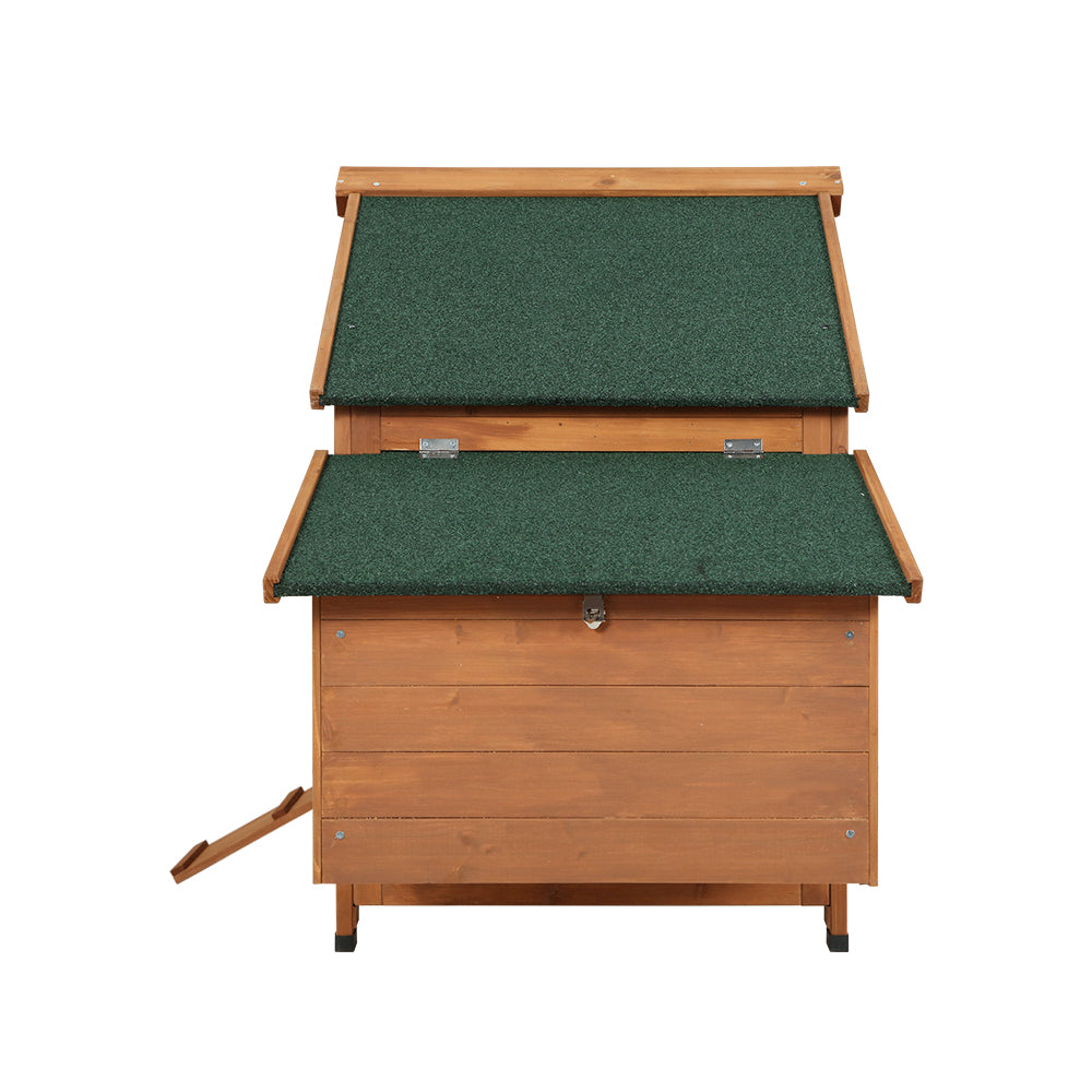 Chicken Coop Large Rabbit Cage Wooden Outdoor Pet Hutch - Brown Green