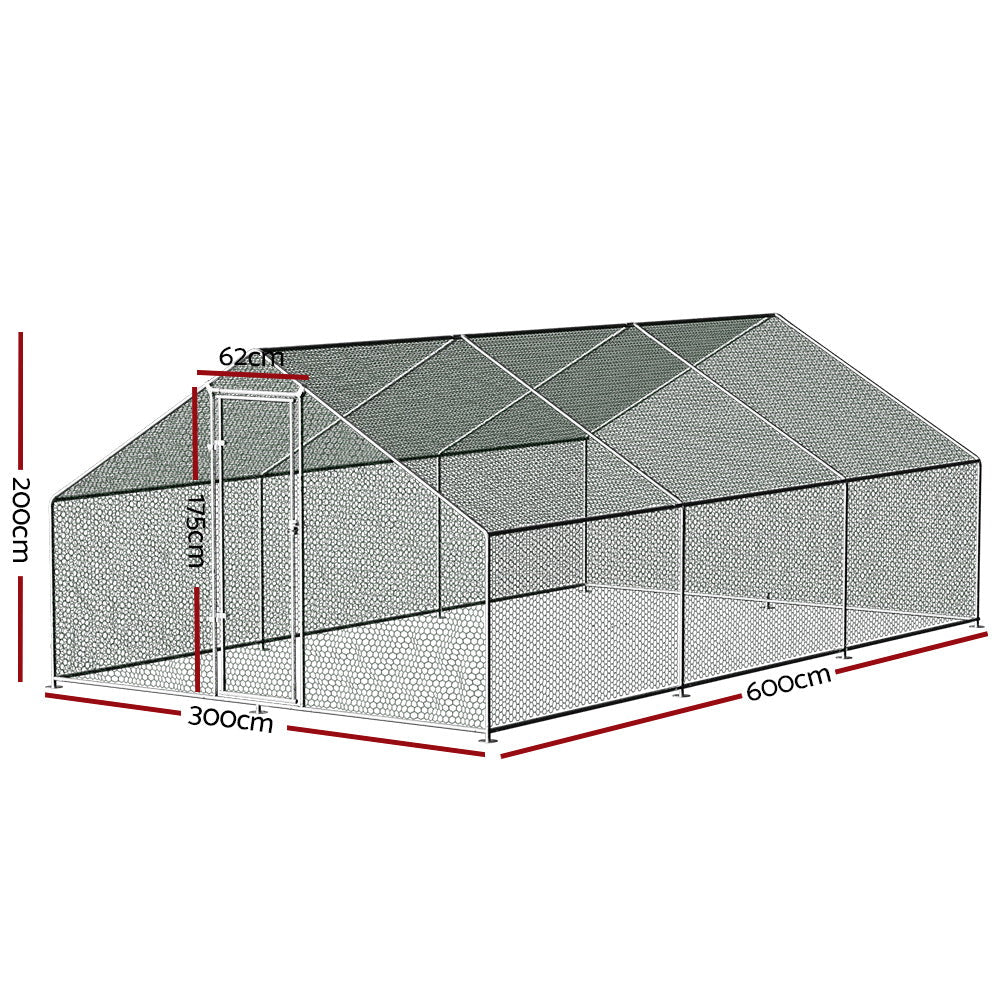Chicken Cage Hutch Large Walk In Enclosure Cover - 3mx6m