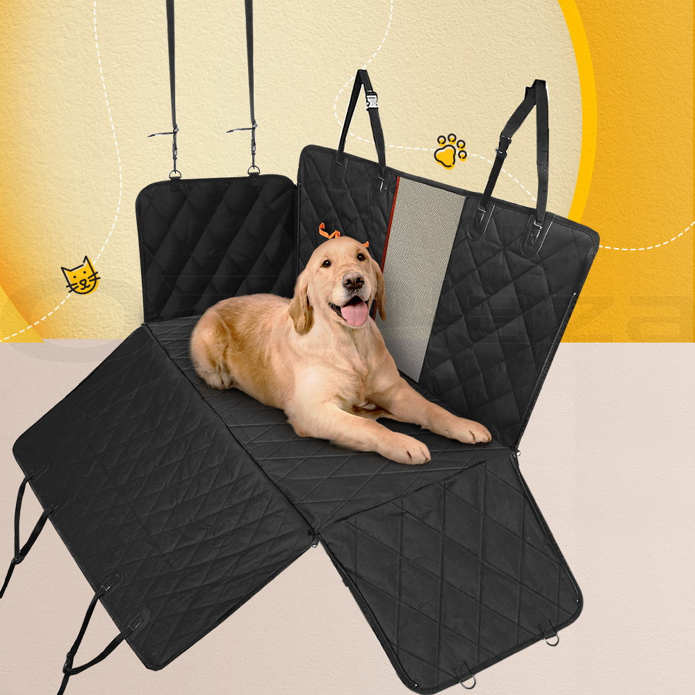 Pet Car Seat Dog Hammock Back Waterproof Belt Non Slip Mat - Black