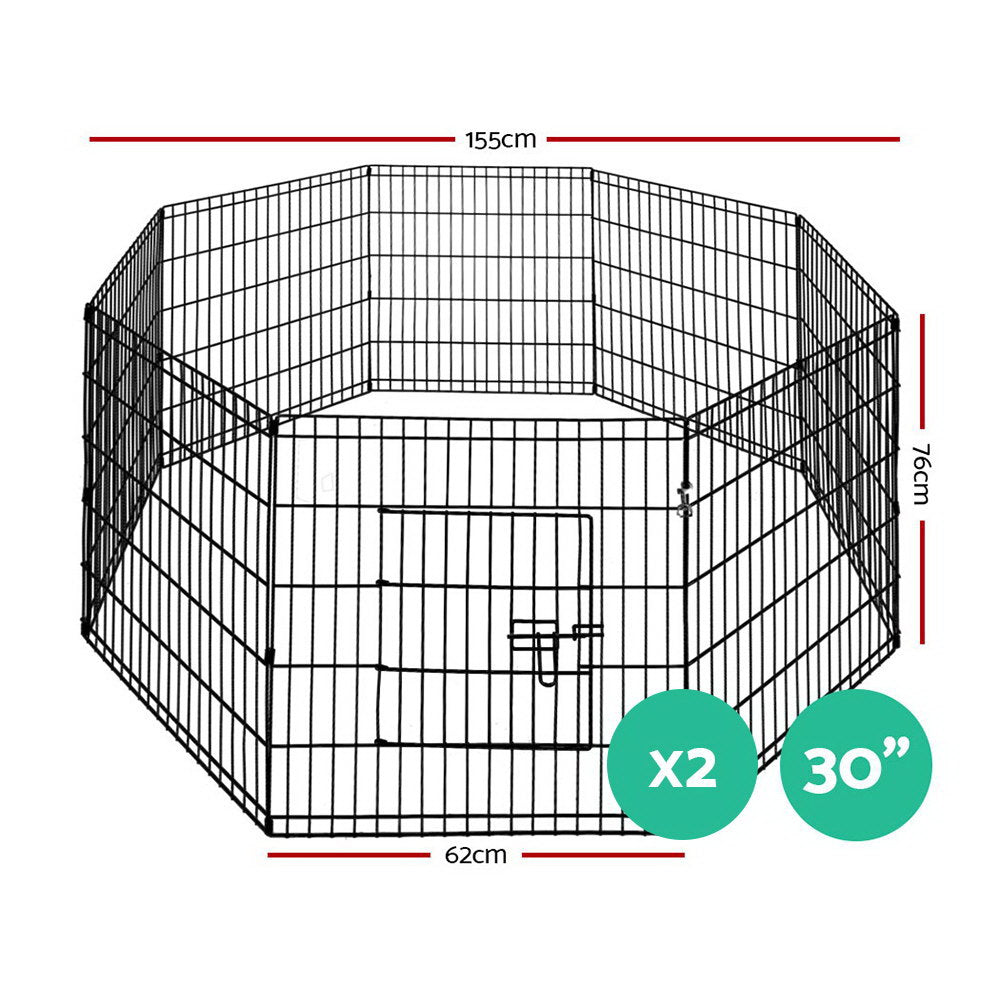 Pet Playpen Dog Playpen Exercise Cage Enclosure Fence 2x30in - 8 Panel