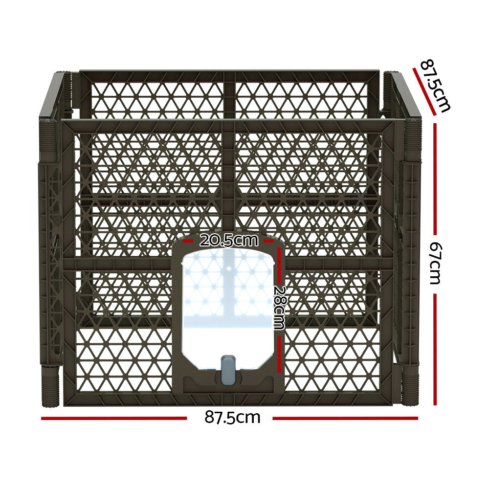 Pet Dog Playpen Enclosure Fence Puppy Cage Plastic Fold - 4 Panel