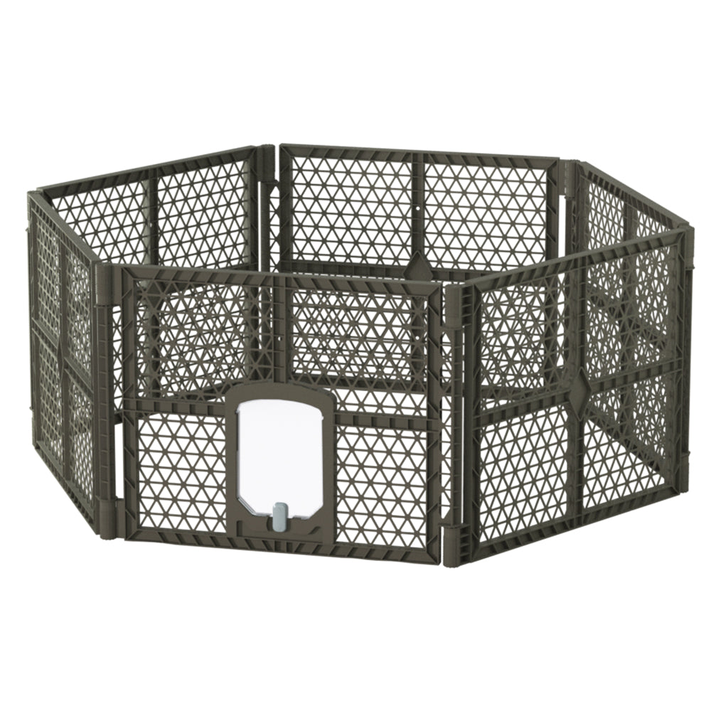 Pet Dog Playpen Enclosure Fence Puppy Cage Plastic Fold - 6 Panel