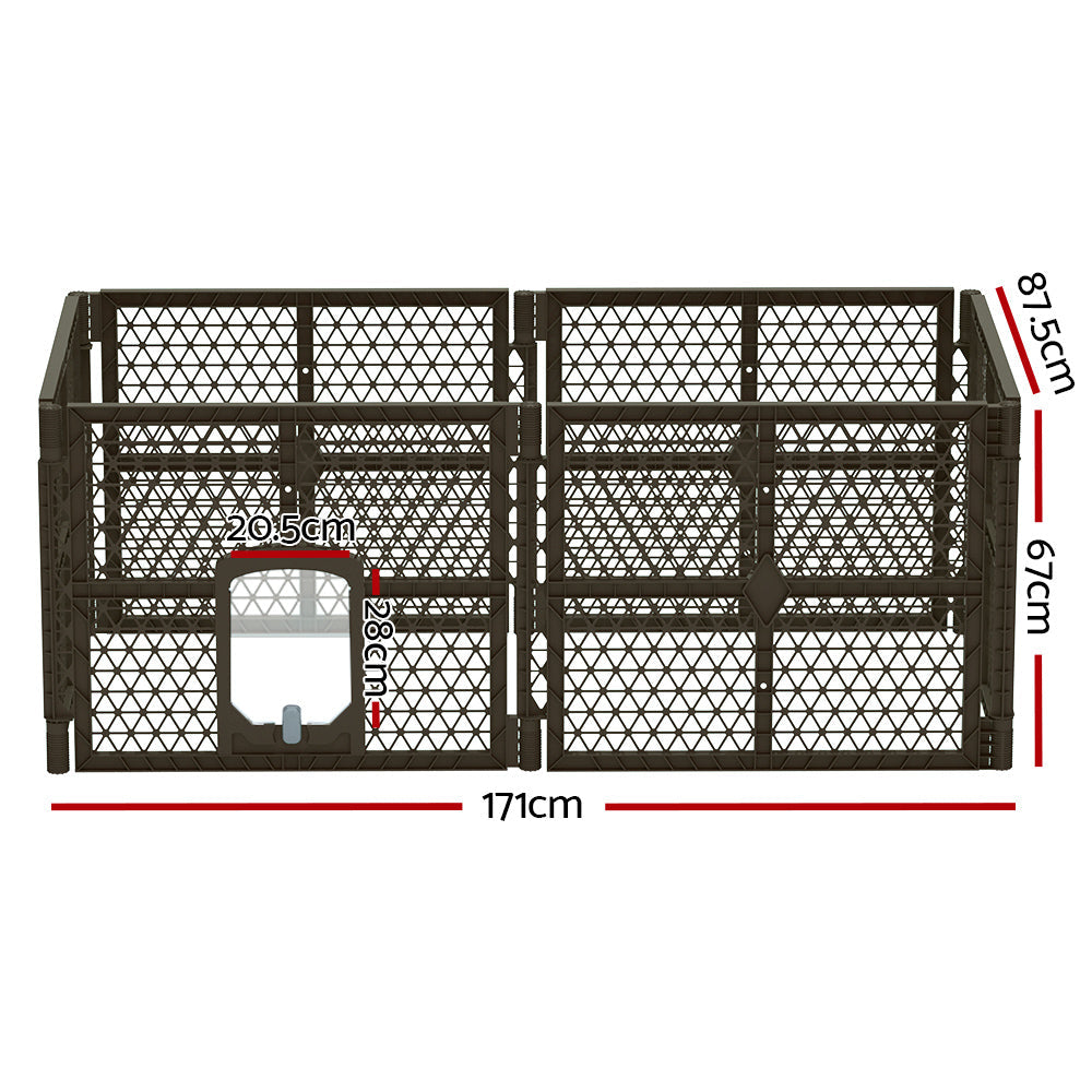 Pet Dog Playpen Enclosure Fence Puppy Cage Plastic Fold - 6 Panel