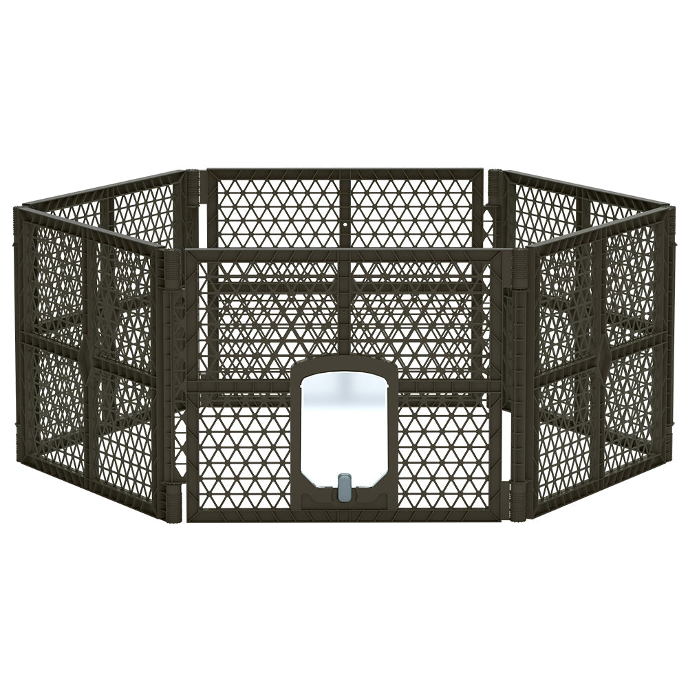 Pet Dog Playpen Enclosure Fence Puppy Cage Plastic Fold - 6 Panel