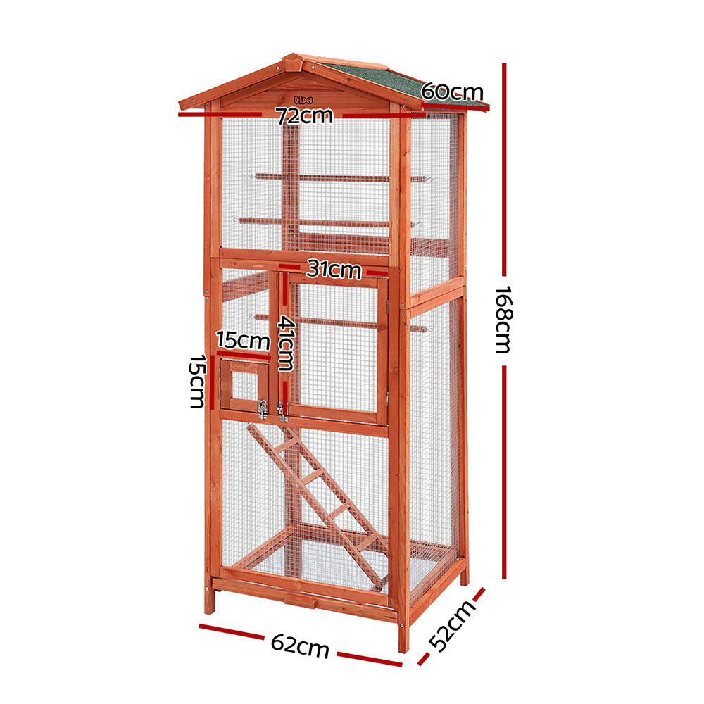 Bird Cage Wooden Pet Aviary Large Carrier Travel Canary - XL