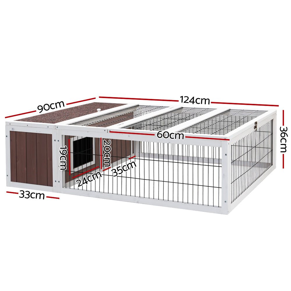 Wooden Rabbit Chicken Coop Wooden Ferret Cage House Outdoor - Large