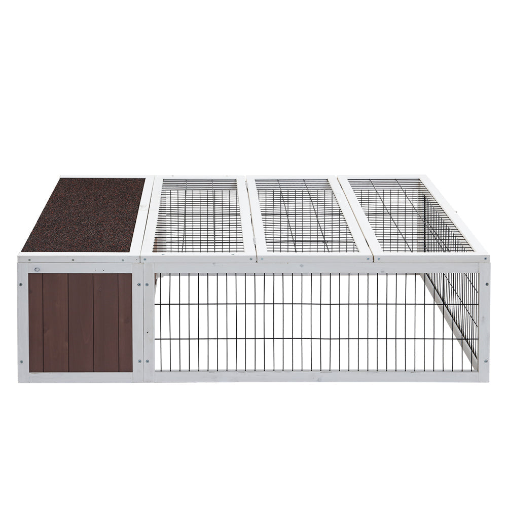 Wooden Rabbit Chicken Coop Wooden Ferret Cage House Outdoor - Large