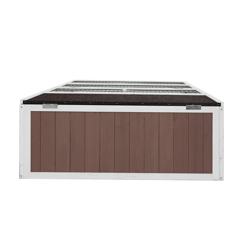 Wooden Rabbit Chicken Coop Wooden Ferret Cage House Outdoor - Large