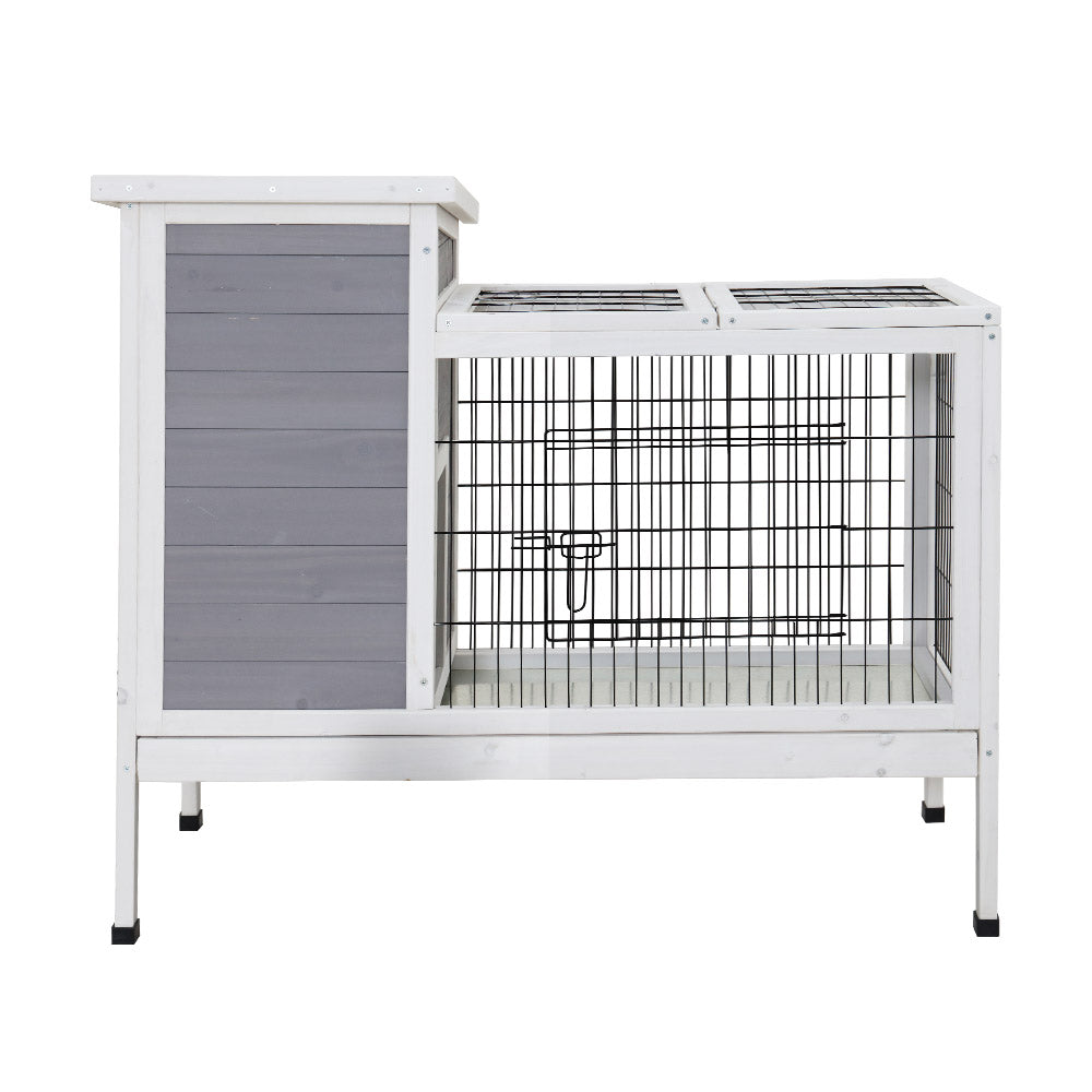 Rabbit Chicken Coop Wooden Ferret Cage House Outdoor - Large