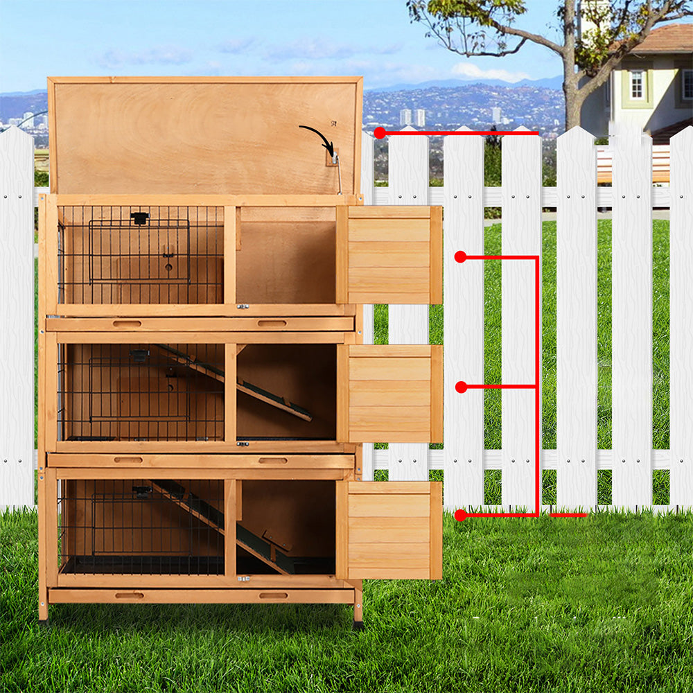 Chicken Coop Rabbit Hutch Wooden Pet Cage - L