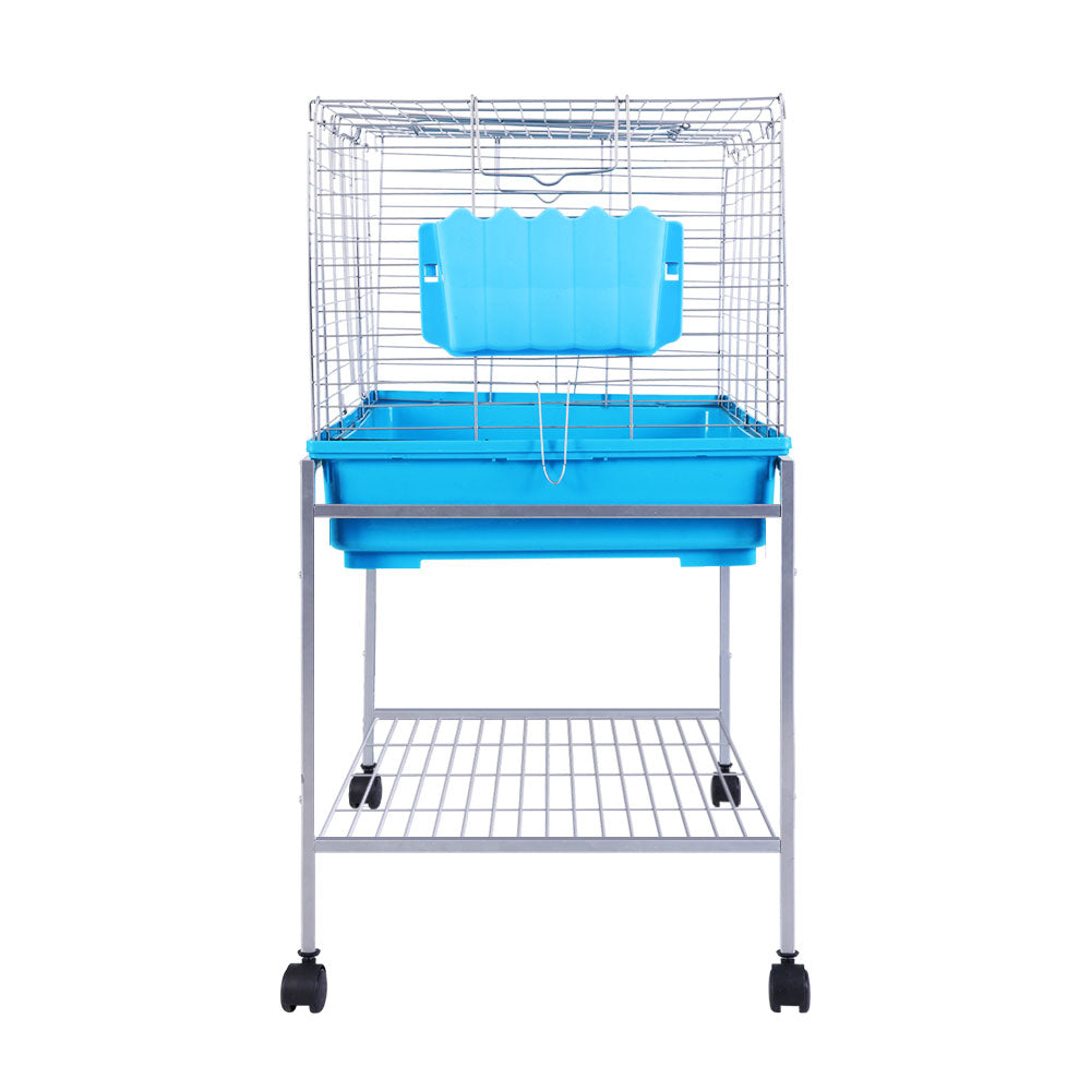 Rabbit Cage Hutch Indoor Hamster Enclosure Carrier - Blue