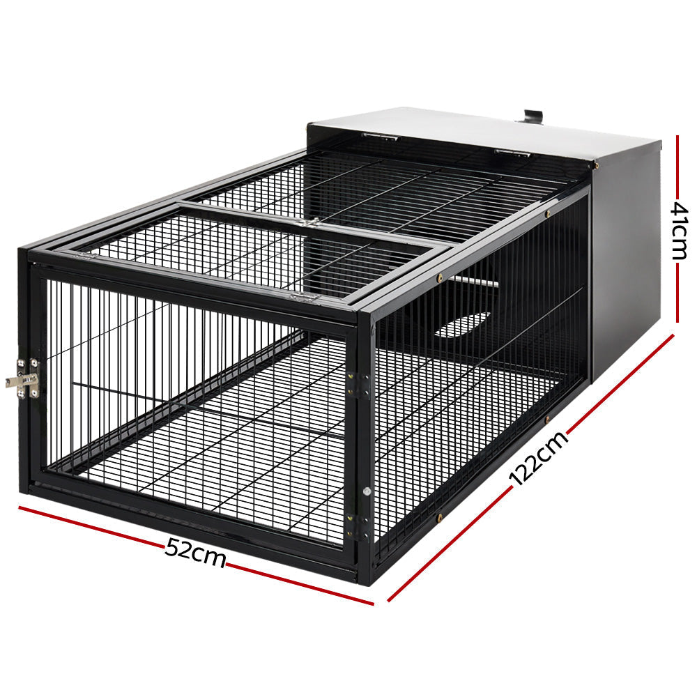 Rabbit Cage Hutch Indoor Outdoor Enclosure Pet Metal Carrier - 122cm