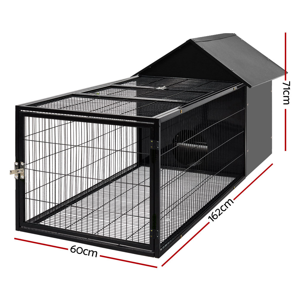 Rabbit Cage Hutch Indoor Outdoor Enclosure Pet Metal Carrier - 162cm