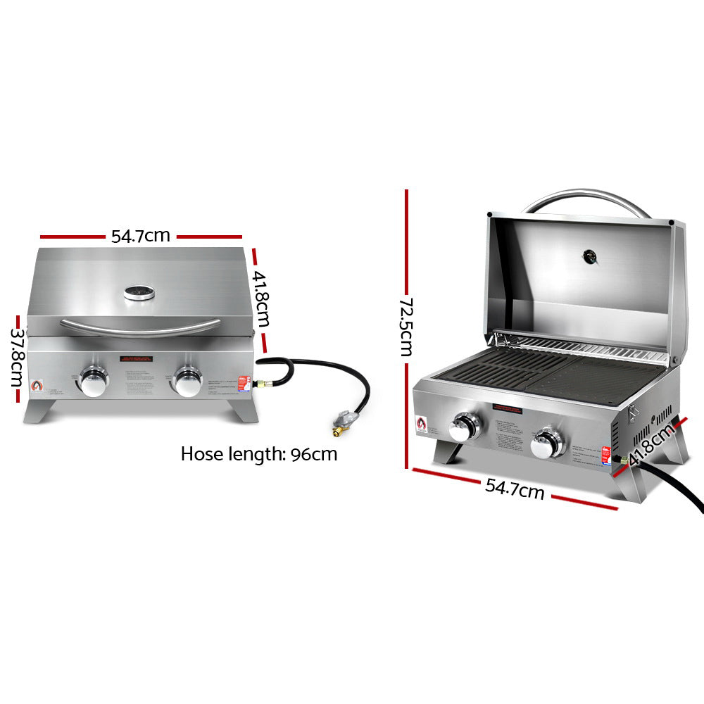 Portable Outdoor Gas BBQ Camping Cooker - 2 Burner