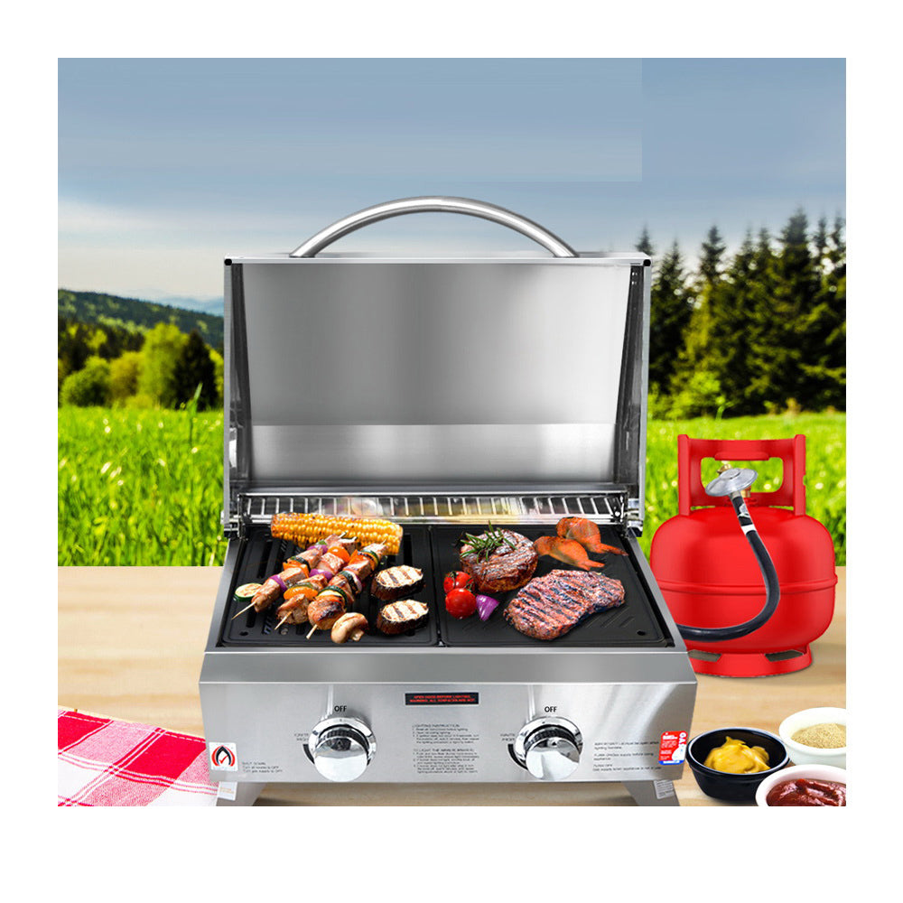 Portable Outdoor Gas BBQ Camping Cooker - 2 Burner