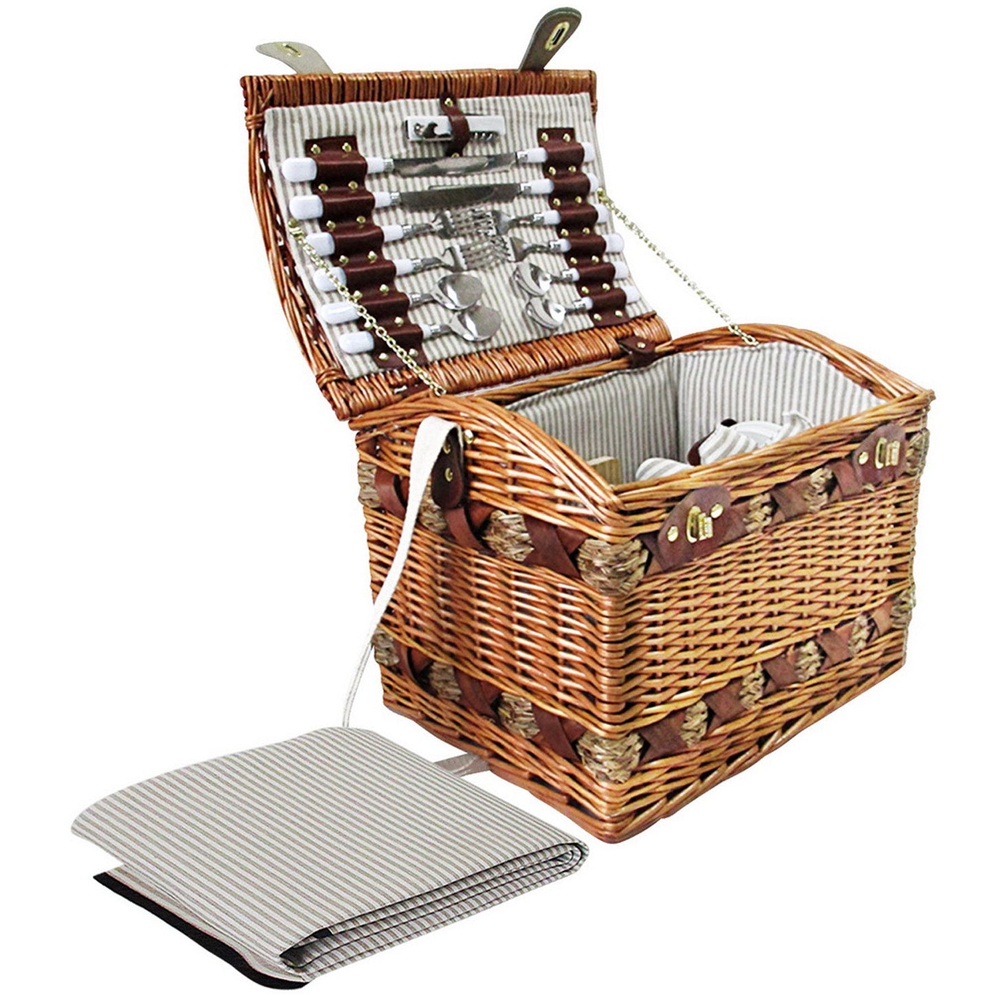 Picnic Basket Baskets Wicker - For 4 Persons