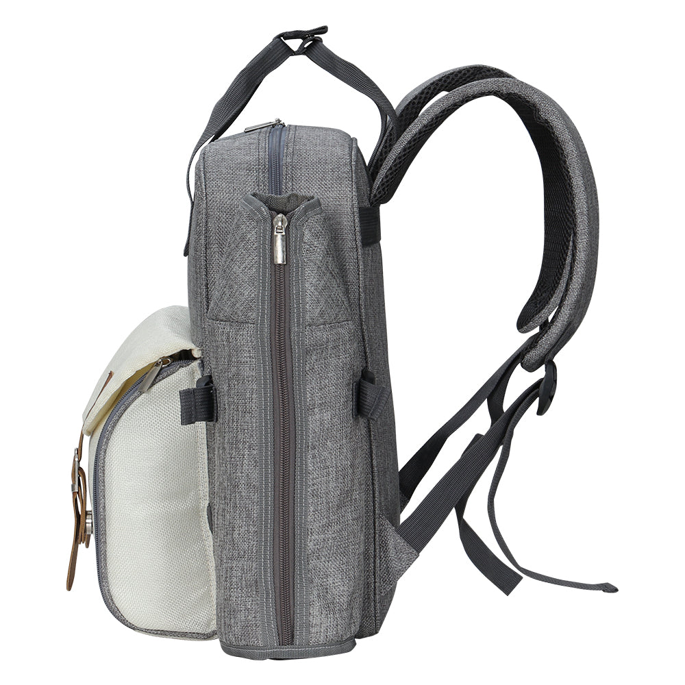 Picnic Basket Backpack Set Cooler Bag 4 Person Outdoor Insulated Liquor
