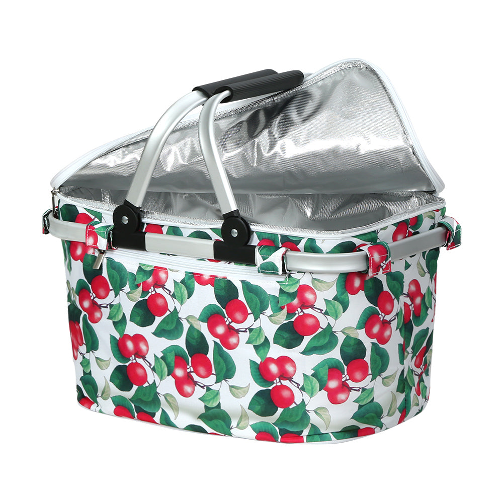 Picnic Bag Basket Hamper Camping Hiking Insulated Lunch Cooler Folding