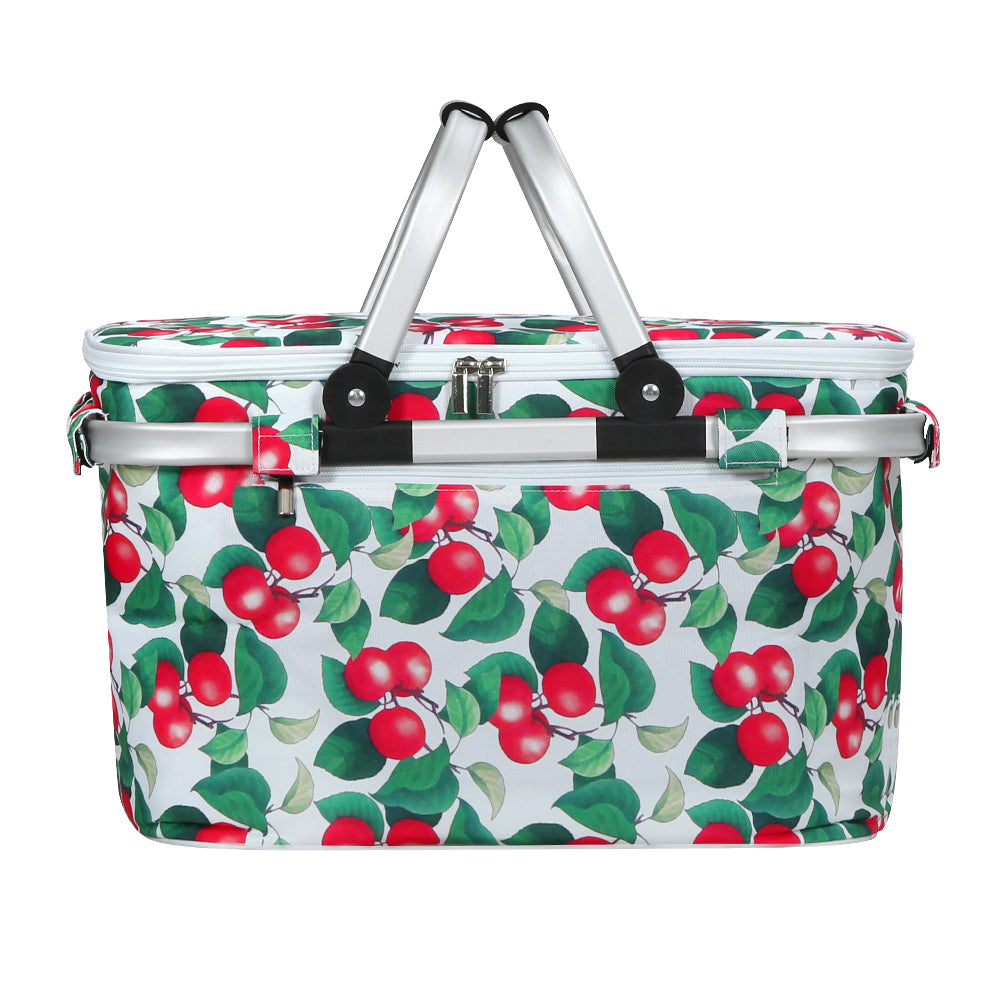 Picnic Bag Basket Hamper Camping Hiking Insulated Lunch Cooler Folding